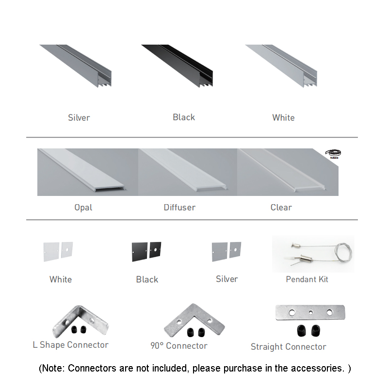 Pendant Light LED Aluminum Profile For 28mm Quad Row LED Lighting Strip Pendant Light LED Aluminum Profile For 28mm Quad Row LED Lighting Strip